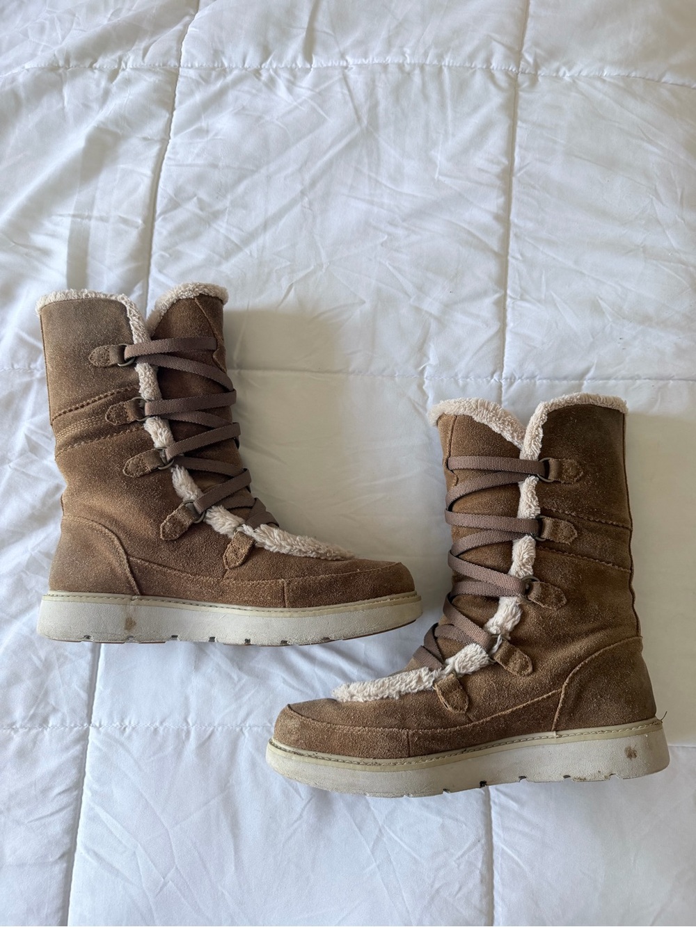 Timberland Kenniston Muk Tall Suede Fur Lined Boots Women’s 10